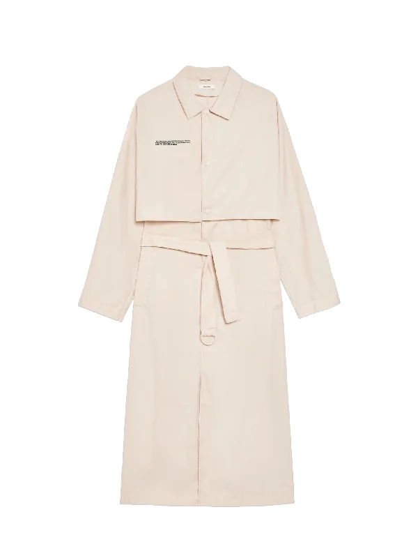 Womens Recycled Nylon Trench Coat—sand