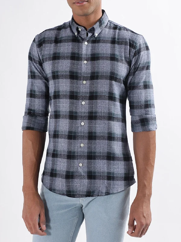 Lindbergh Green Checked Slim Fit Shirt