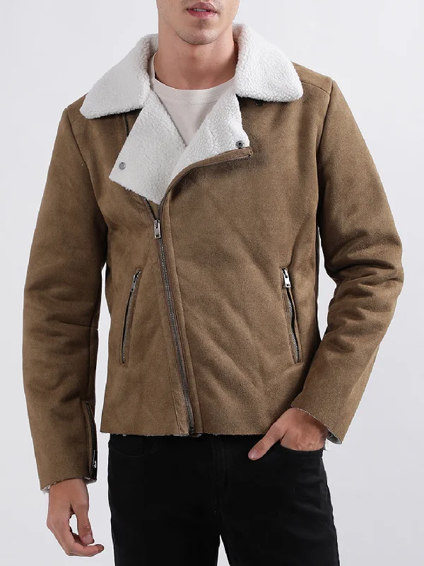 Lindbergh Men Beige Solid Jacket