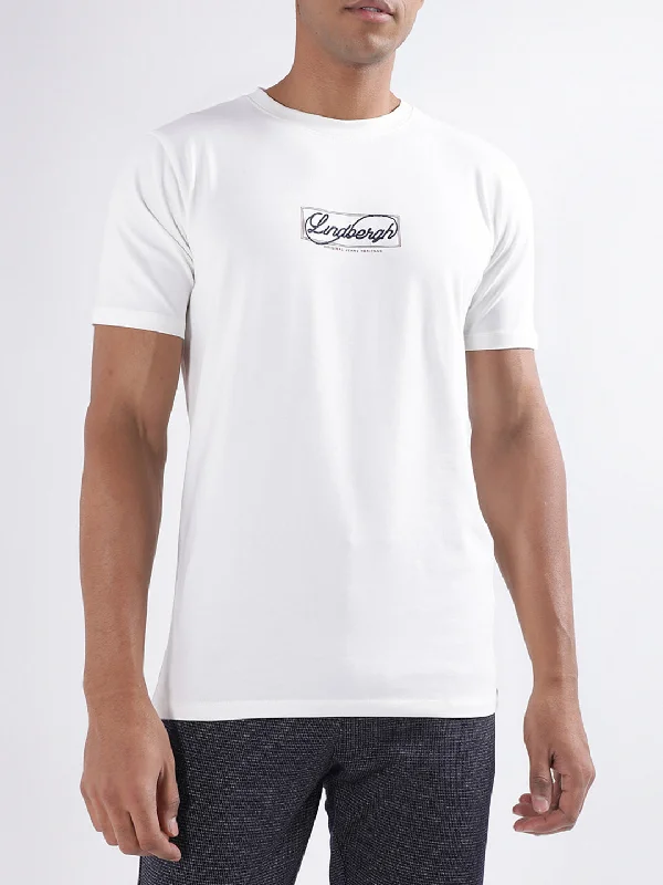 Lindbergh Off White Relaxed Fit T-Shirt