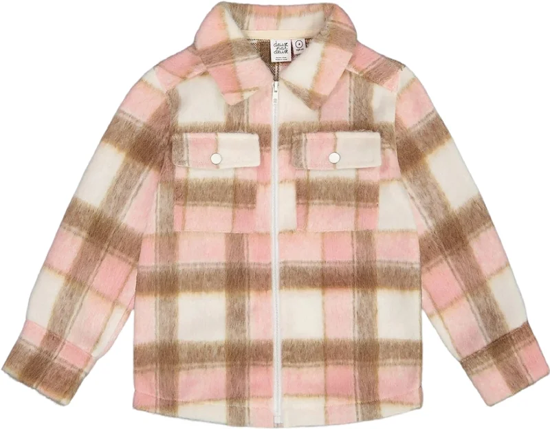 Wool-Effect Overshirt with Pockets Plaid - Little Kids|-|Surchemise façon laine avec poches à carreaux - Petit enfant